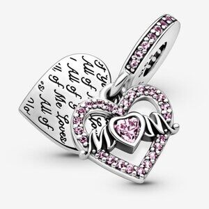 Heart Charm Bracelet with Pink Accents